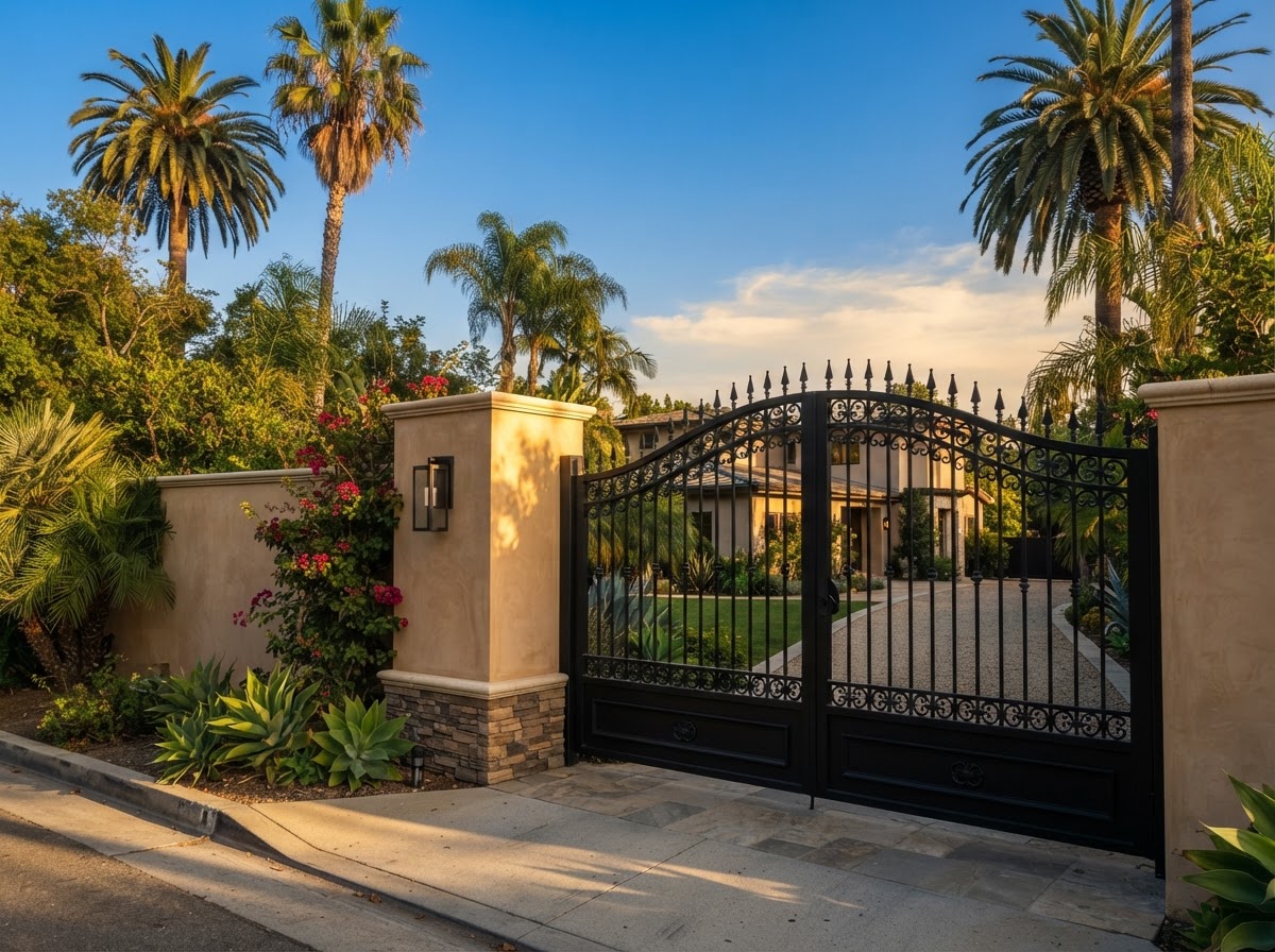 Wrought-iron driveway gate, Inglewood